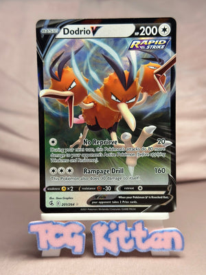 Dodrio V - 201/264 Ultra Rare Holo SWSH08: Fusion Strike NM Pokémon TCGKITTEN
