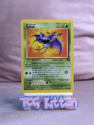 Zubat - 57/62 - Common - Fossil Set - Pokemon Card - WOTC - LP - TCGKITTEN