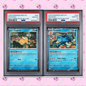 *SEQ* PSA 10 Psyduck *SWIRL MEP007 Golduck MEP008 Mega Evolution Promo TCGKITTEN