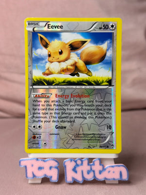 Eevee 80/111 Card 'B' Reverse Holo XY: Furious Fists LP TCGKITTEN