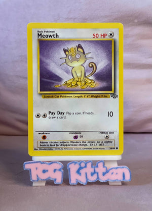 Meowth - 56/64 - Common - Jungle Set - Pokemon Card - LP/MP - TCGKITTEN