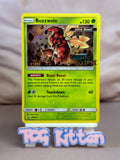Load image into Gallery viewer, Buzzwole SM218 STAFF STAMP Promo Cosmic Eclipse Prerelease TCGKITTEN