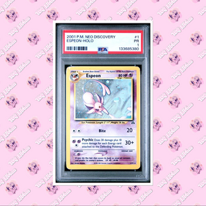 PSA 1 Espeon 1/75 Unlimited Holo Rare Neo Discovery Card 'A' TCGKITTEN