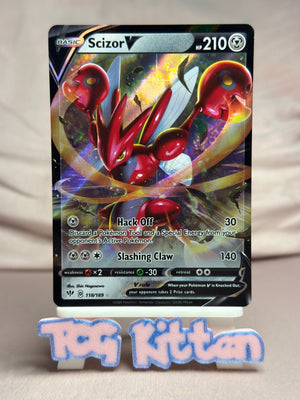 Scizor V - 118/189 Ultra Rare Holo SWSH03: Darkness Ablaze NM Pokémon TCGKITTEN