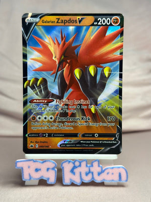 Galarian Zapdos V - 080/198 Ultra Rare Holo Chilling Reign NM Pokémon TCGKITTEN