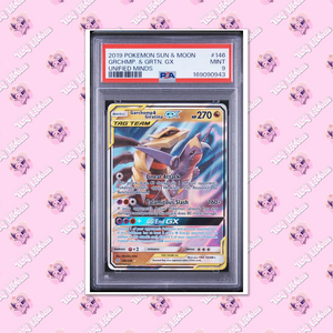 PSA 9 Garchomp & Giratina GX 146/236 Pokemon Unified Minds Tag Team TCGKITTEN