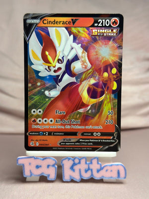 Cinderace V - 044/264 Ultra Rare Holo SWSH08: Fusion Strike NM Pokémon TCGKITTEN
