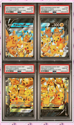 *SEQUENTIAL* PSA 10 Pikachu V-Union SWSH139 140 141 142 Celebrations TCGKITTEN