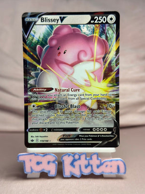 Blissey V - 119/198 Ultra Rare Holo SWSH06: Chilling Reign NM Pokémon TCGKITTEN