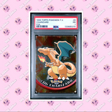 Load image into Gallery viewer, PSA 1 Charizard Topps Foil BLUE LOGO 1ST PRINT 1999 *POP 1* TCGKITTEN