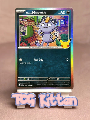 Alolan Meowth - 089/128 Common ME: 30th Celebration NM Pokémon TCGKITTEN