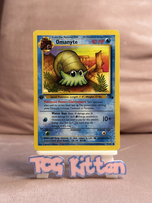 Omanyte -52/62 - 1st edition - Fossil Set WOTC Pokemon - SLIGHT BEND -TCGKITTEN