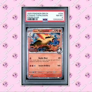 PSA 8 Ethan's Typhlosion 034/182 Prerelease Destined Rivals TCGKITTEN