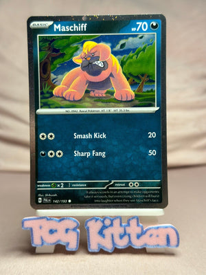 Maschiff - (Cosmos Holo) - 142/193 Holo Paldea Evolved NM Pokémon TCGKITTEN