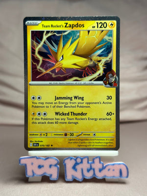 Team Rocket's Zapdos - 070/182 Cosmos Holo Destined Rivals Pokémon TCGKITTEN