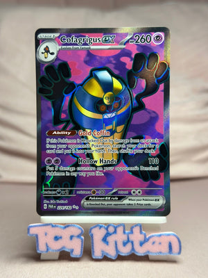 Cofagrigus ex - 224/182 Ultra Rare Holo SV04: Paradox Rift NM Pokémon TCGKITTEN